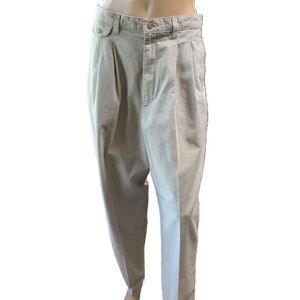 Lee Beige Checkered Pleated High Waisted Preppy Aesthetic Academia Pants 14 Med